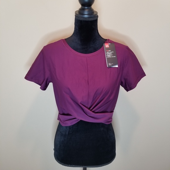 Under Armour Tops - UA Vanish Crop Tee • Merlot • SZ Large